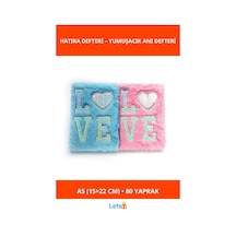 Love Tasarımlı Yumuşak Peluş Hatıra Defteri A5 Çok Renkli