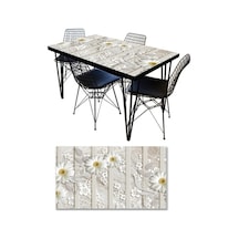 Masa Kaplama Folyosu Mobilya Masa Kaplama Folyoları Beyaz Papatya