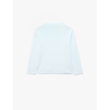 Koton Dik Yaka Modal Karışımlı Uzun Kollu Slim Fit Tişört Mavi 7wkg10187ak