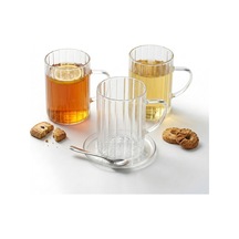 3'lü Borosilikat Cam Kupa Seti - 300 Ml Isıya Dayanıklı İnce Ve Hafif Çay/kahve Bardağı - Kurşunsuz Ekolojik 3 Adet çok renkli