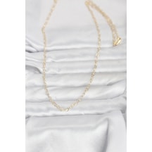 Bsre 14k Gold Renk Kalp Zincirli 60 Cm Kadın Kolye Cm Renkli