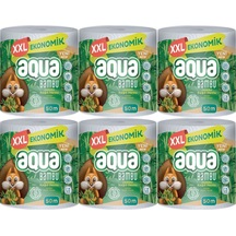 Aqua 3 Katlı Jumbo Paket Xxl Bambu Kağıt Havlu 6'lı 300 M