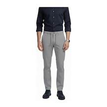 Deepsea Erkek Koyu Gri Esnek Kumaş Slim Fit Beli Lastikli Günlük Spor Pantolon 2601070 Koyu Gri