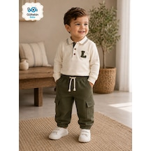Lucy Baby Polo Yaka Sweatli Erkek İkili Takım 2-5 Yaş -ay2888528 - Haki Yeşil Çok Renkli