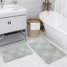 Eliana Home Dijital Baskılı 2'li Banyo Paspas Takımı Lna5172 Yeşil