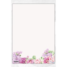 A5 Çiçek Bloknot Çizgisiz Defter - 50 Yaprak - Memopad - Notepad - Not Defteri - Not Kağıdı - 1257 Çok Renkli
