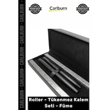 Kalem Lüks Metal Ofis Hediyelik Prestijli Kurumsal Şık Roller Tükenmez Kalem Seti Füme