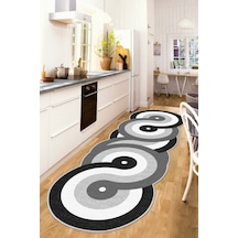 West Home Dijital Baskı Yıkanabilir Kaymaz Taban Leke Tutmaz Mutfak Halısı Salon Halısı Ve Yolluk Wh 558 Grey