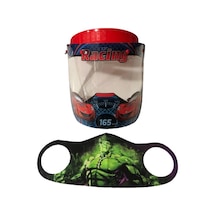 Gürbey Racing Baskılı Çocuk Siperlik + Hulk Desenli Çocuk Maske