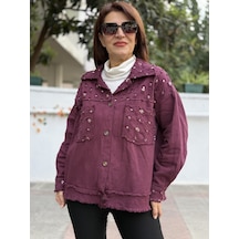 İtalyan Pullu Gabardin Ceket Bordo 50 Bedene Kadar