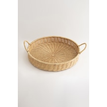Meander Doğal Rattan Kulplu Tepsi 35x5x10 Cm 4582 L