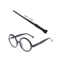 Harry Potter Asası 30 Cm Ve Siyah Çerçeveli Harry Potter Gözlüğü Seti - Zmff-53797 Renkli