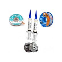 Lehimleme Seti 0,8 Mm 40 Gr Lehim Teli 2 Li Flux Cp-3515 Lehim Fitili Havya Ucu Temizleme Kremi Seti St03