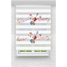 Perdeoutlet38 Baskılı Renkli Müzik Dijital Baskılı Zebra Perde-cocuk Odası-stor Perde Model:pz-733 Çok Renkli