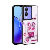 Zore Vivo Y17s Kılıf Parlayan Kabartmalı İkonik Figürlü Ogaa Amas Silikon Kapak - Beyaz
