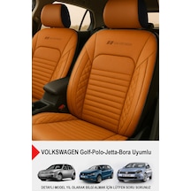 İstanbul Serisi Deri Oto Koltuk Kılıfı Volkswagen Bora-golf-jetta-polo Uyumlu Taba