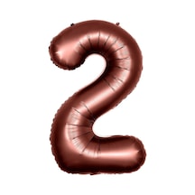 2 Rakam Çikolata Kahve Folyo Balon 40 İnç 100 Cm