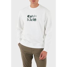 Calvin Klein Erkek Sweat Lv04ld242g Yaf Beyaz Beyaz