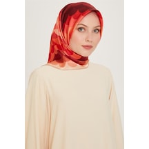 Armine Geometrik Desenli Sura Saf İpek Eşarp 9212d 32 Turuncu