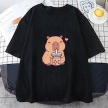 Startmore Beyaz Capybara Seviyor İçme Kabarcık Çay Yaz İ Lar/erkekler Siyah