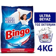 Bingo Matik Toz Çamaşır Deterjanı Ultra Beyaz 26 Yıkama 4 KG
