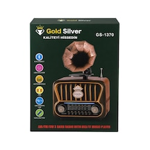 Gold Silver Gs-1370 Nostaljik Gramofon Tasarımlı Bluetoothlu 3-band Radyo & Müzik Çalar