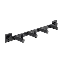 Tema Prima Banyo Askısı 4 lü Askılık Bornozluk Mat Siyah Paslanma Siyah