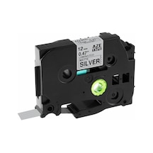 Brother Tze-M931 12 mm X 8mt Mat Gümüş üzerine Siyah Laminasyonlu