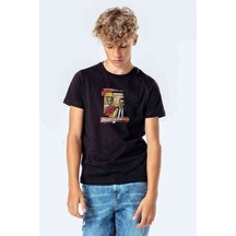 Tshirthane Club Metal Rock Muzik Baskılı Unisex Çocuk Siyah T-Shirt