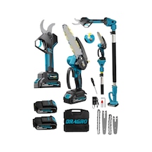 Dragro Drg-50 Mm 50mm Dijital Göstergeli Budama Makası Otomatik Yağlama Kömürsüz Testere Teleskobik Kol M