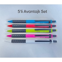 Mikro Mp404 Karışık Renk 0.7 Uçlu Silgili Versatil Kurşun Kalem 5 Li Set Çok Renkli
