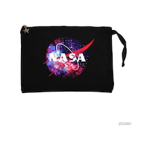 Zepplin Giyim Nasa Galactic Siyah Clutch Astarlı Cüzdan / El Çantası