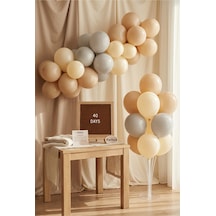 Bebeğin 40ı Çıktı Süsleme Deluxe Set Kahve Keçe Yazı Panosu Standlı Balon Zincirli 7li Şeffaf Balon Standlı 40 Uçurma Seti 40 Yaş