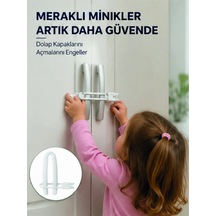 Znv Zenvia Mey İthalat 4 Adet Dolap Emniyet Kilidi Çocuk Güvenliği İçin Güçlü Ve Dayanıklı Set Yeni Nesil Z