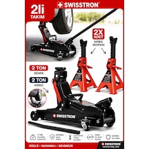 Swisstron Sws2th 2ton Hidrolik Garaj Krikosu + 2 Adet Kriko Sehpası Seti Oto Servis Lastik Değişim