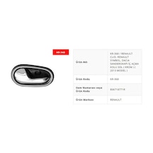 Kapı Ic Acma Kolu Sol Krom Renault Symbol 2013- Kay-368