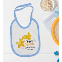 BK Kids Kişiye Özel Mavi Bebek Mama Önlüğü - Model 50 Mavi