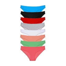 8 Adet Süper Eko Set Likralı Kadın Slip Külot Set 6 Çok Renkli