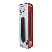 Chermik Wınnboss-3402 Termal Akım Korumalı 4lü Priz 3x Usb 2mt Anahtarlı Uzatma Kablo Siyah 10a & 2500w 40