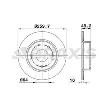 Braxis Ae0474 Arka Fren Aynası Düz Honda Accord 03-08 260x5 42510seae00