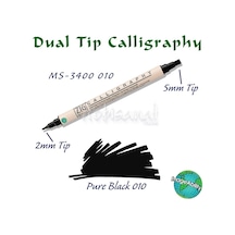 Zig Calligraphy Çift Uçlu Kaligrafi 2 Mm + 5 Mm 010 Pure Black