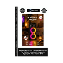 Delux Serisi Ses Cihazı Taşınabilir Parti Aleti Bluetooth Hoparlör Rgb Işıklı Mikrofonlu D41