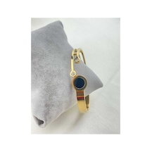 Zirkon Taş Detaylı Çelik Kelepçe Bileklik Gold - 664677300 Gold