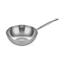 Çelik Wok Tava 26cm - Paslanmaz Sap Gri Çelik Wok Tava 26cm - Paslanmaz Sap Gri