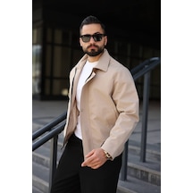 Baselco Premium Retro Milano Gabardin Ceket -tok Duruşlu Sade Ve Şık Bej