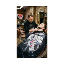 Berber İş Önlüğü Ve Penuar 2 Li Set Kuaför Örtü Büyük Boy Penuar Barber Siyah - 945604519 Siyah