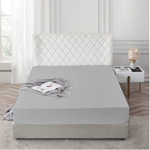 Lastikli %100 Pamuk Penye Çarşaf 120x200 Ara Boy Gri