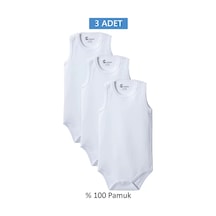 Beyaz Askılı Body Zıbın 2-7 Yaş Çocuklar İçin 3 Adet Alttan Çıtçıtlı Özel Gereksinimli Renkli