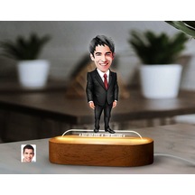 Bk Gift Kişiye Özel Baba Karikatürlü Dekoratif 3d Biblo Led Işıklı Gece Lambası-2, Babaya Hediye, Babalar Günü Hediyeleri Kobitmeyen138229 Bk Gift