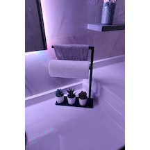 Aju Havluluk Tezgah Üzeri Kağıt Havluluk Mutfak Banyo Düzenleyici Metal Tasarım Montaj Gerektirmez Siyah Siyah